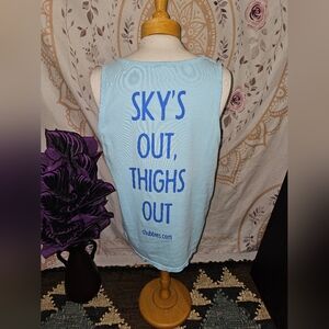 EUC Chubbie's Light Blue Graphic Tank Top 'Sky's Out Thighs Out' XL